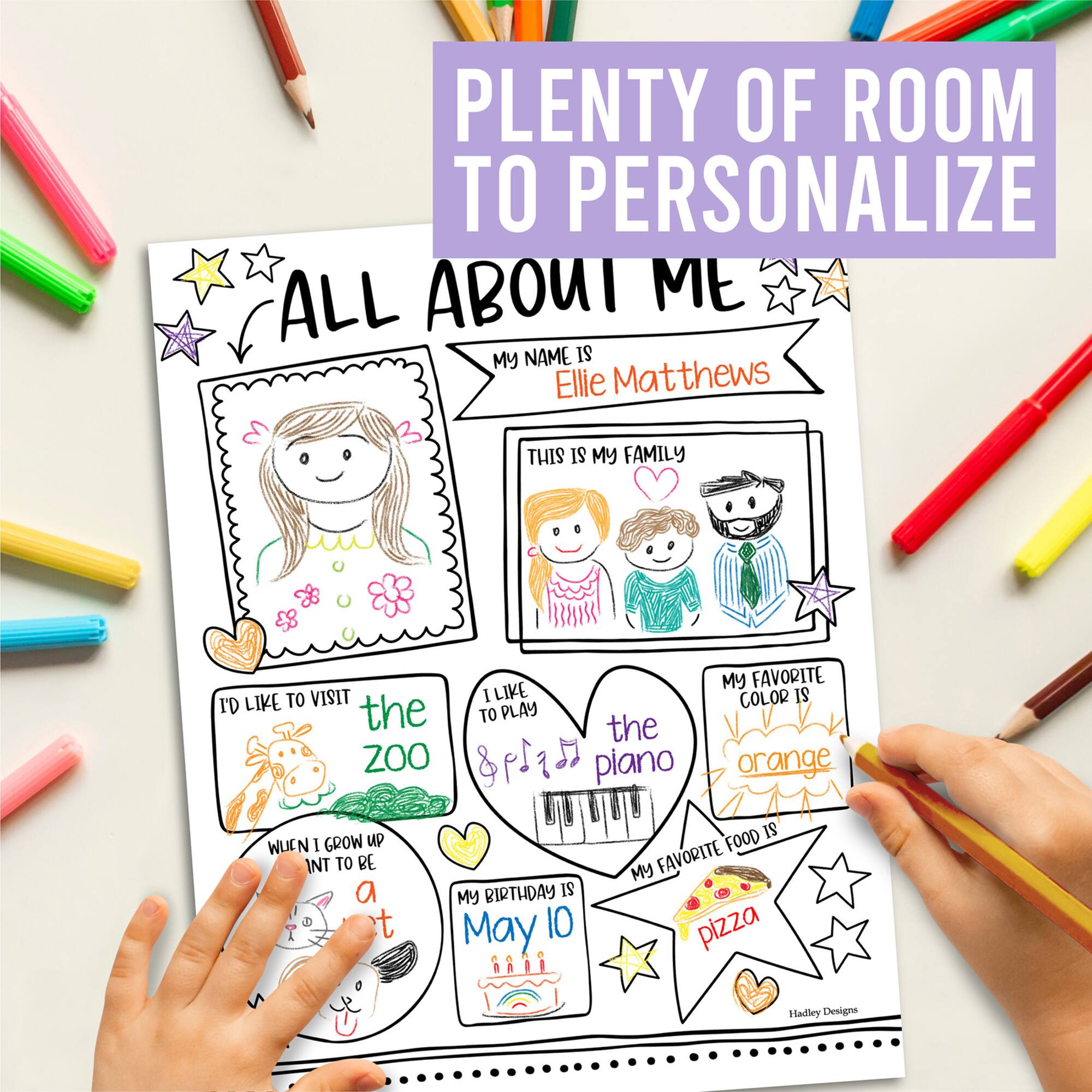 Hadley Designs 11" x 14" Star Student Read All About Me Posters, 20ct.